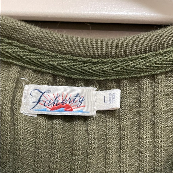 Faherty Olive Ribbed Knit Top - Picture 2 of 3